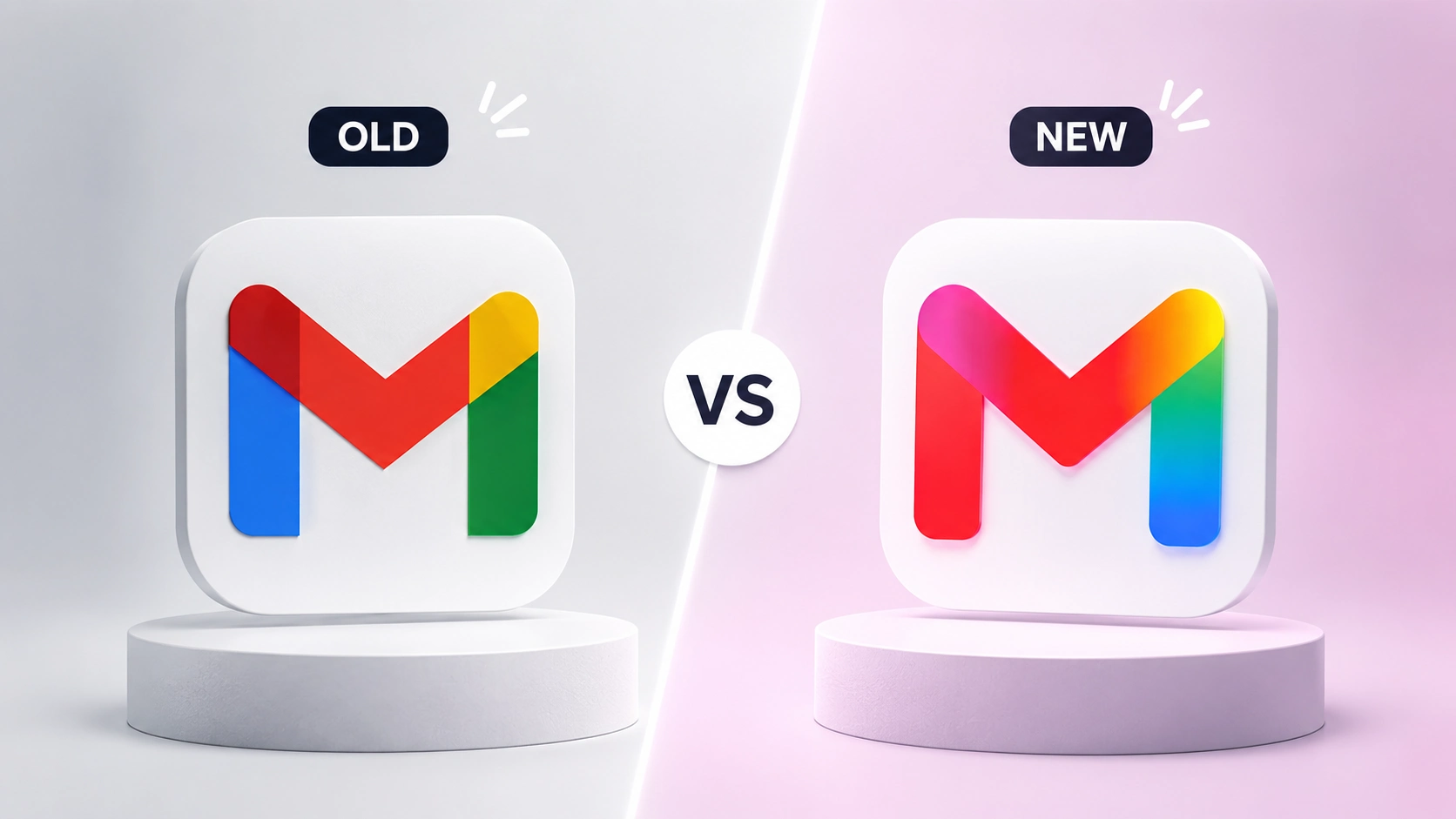gmail new logo, left old one - right new one
