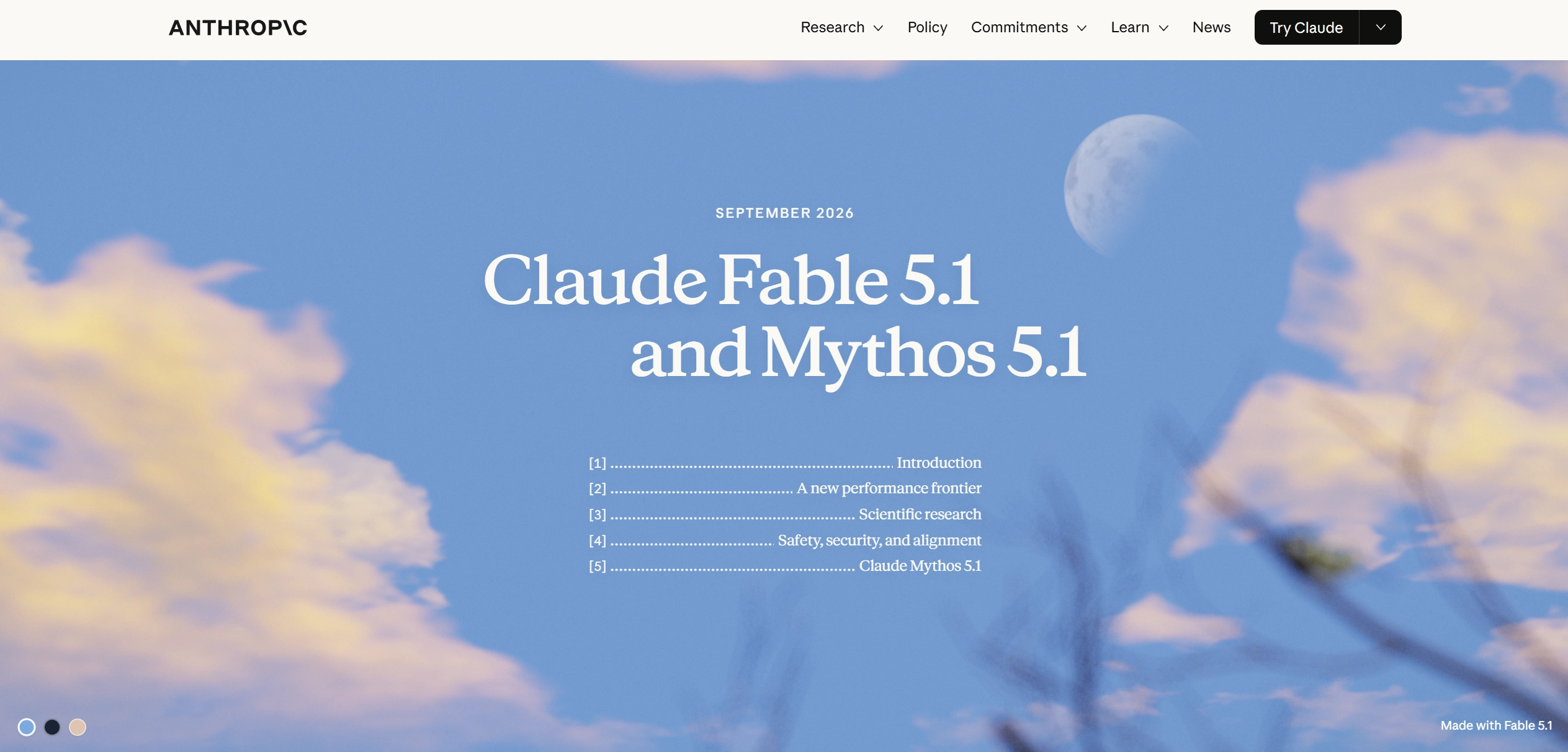 Anthropic Claude Fable Mythos 5.1 website screenshot